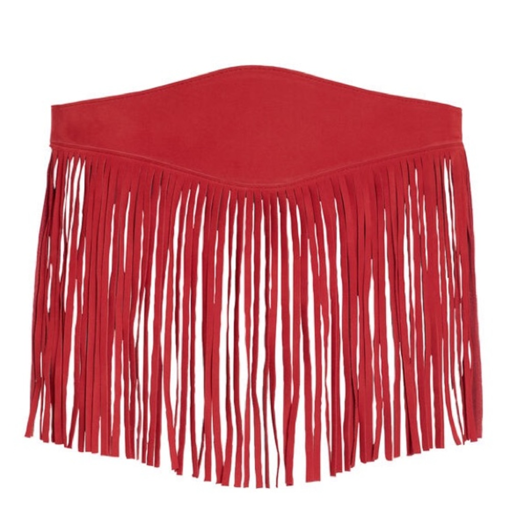 NWT MAISON BOINET FRINGE LEATHER WAIST BELT